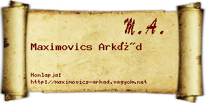 Maximovics Arkád névjegykártya